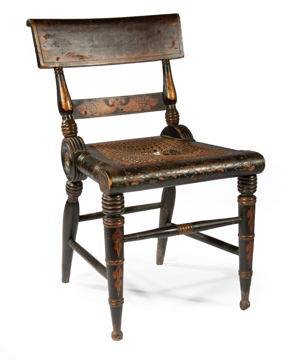 Appraisal: American Painted and Stenciled Fancy Chair early th c possibly