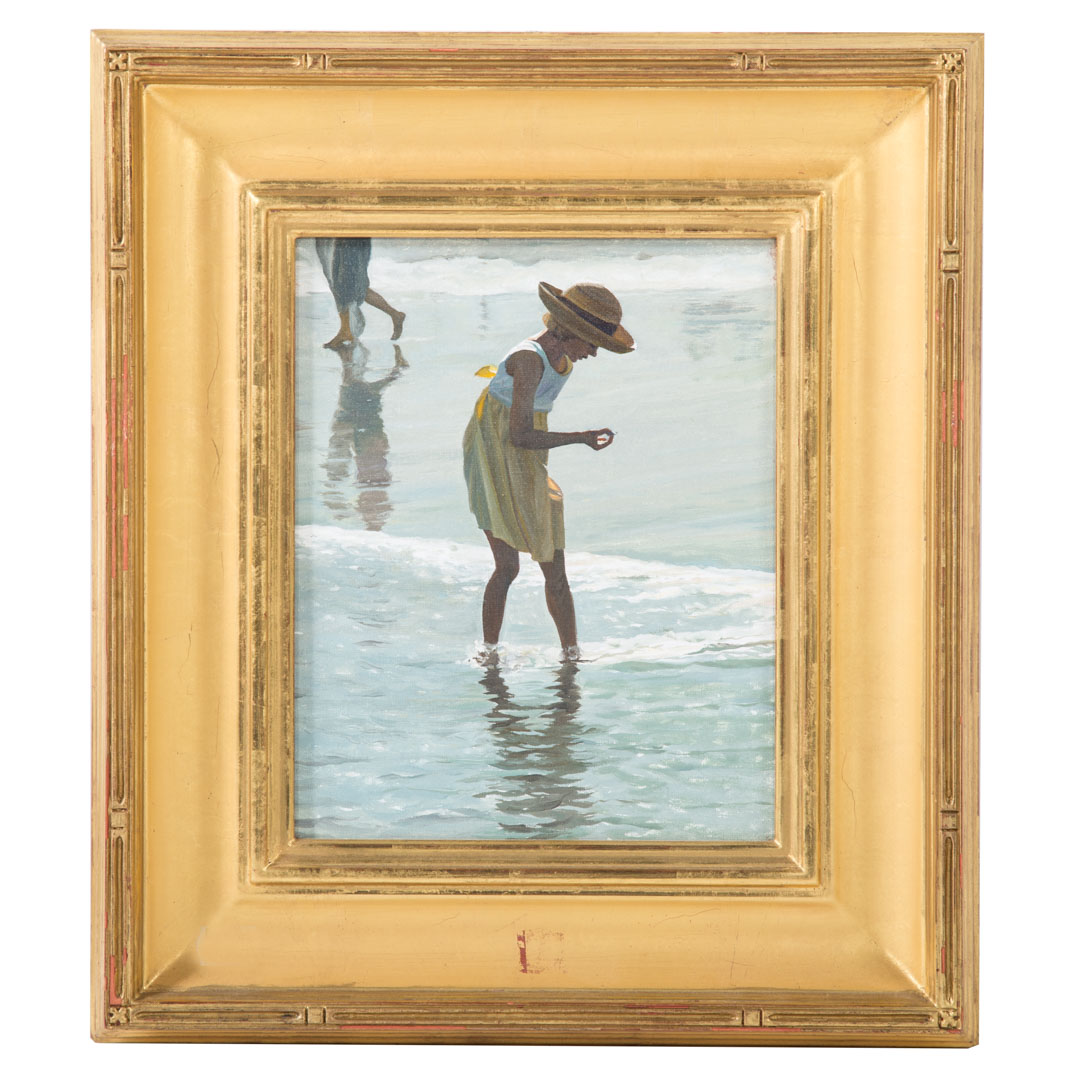 Appraisal: David Schock Beach Discovery II oil on canvas American b