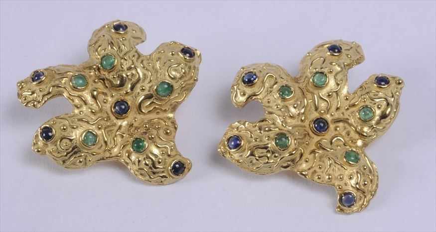 Appraisal: PAIR OF FRANCESCA LEARSINI EARRINGS Stamped Made in Italy together