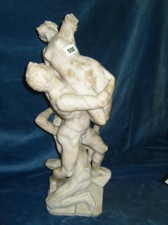 Appraisal: A th century carved marble figure group depicting the Rape