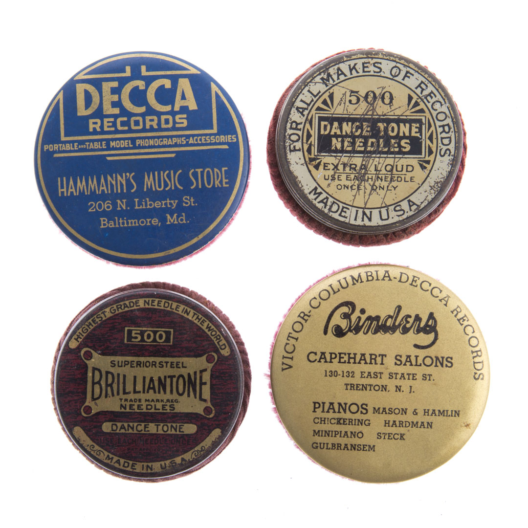 Appraisal: Four miniature record buffers including Decca Brilliantone Dance Tone and