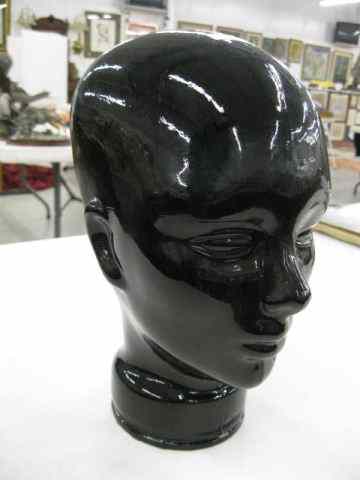 Appraisal: Black Glass Bust of a Man ''