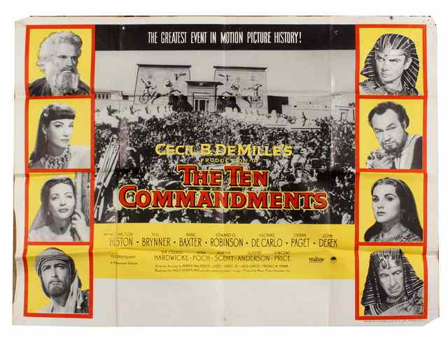 Appraisal: THE TEN COMMANDMENTS Paramount drama starring Charlton Heston British quad