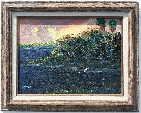 Appraisal: WHEELER Charles American th Century Florida Highwaymen backwater scene with