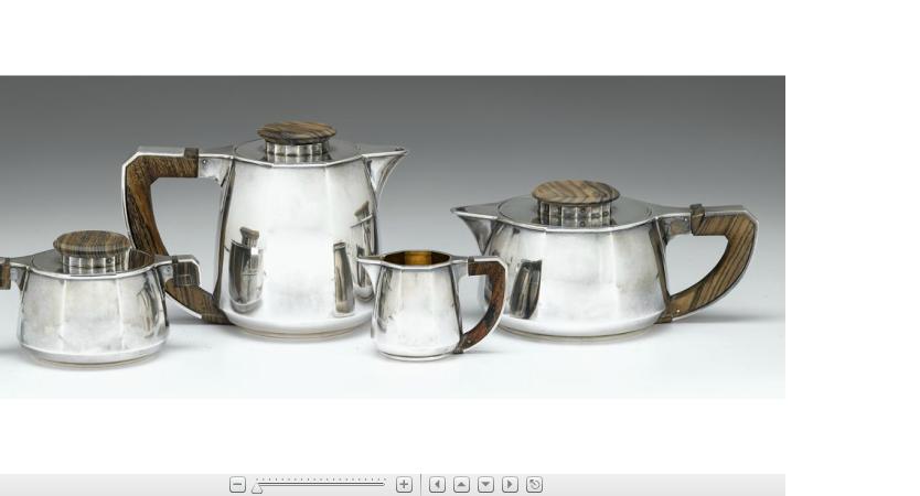 Appraisal: French Art Deco silver four piece tea coffee servicejean e