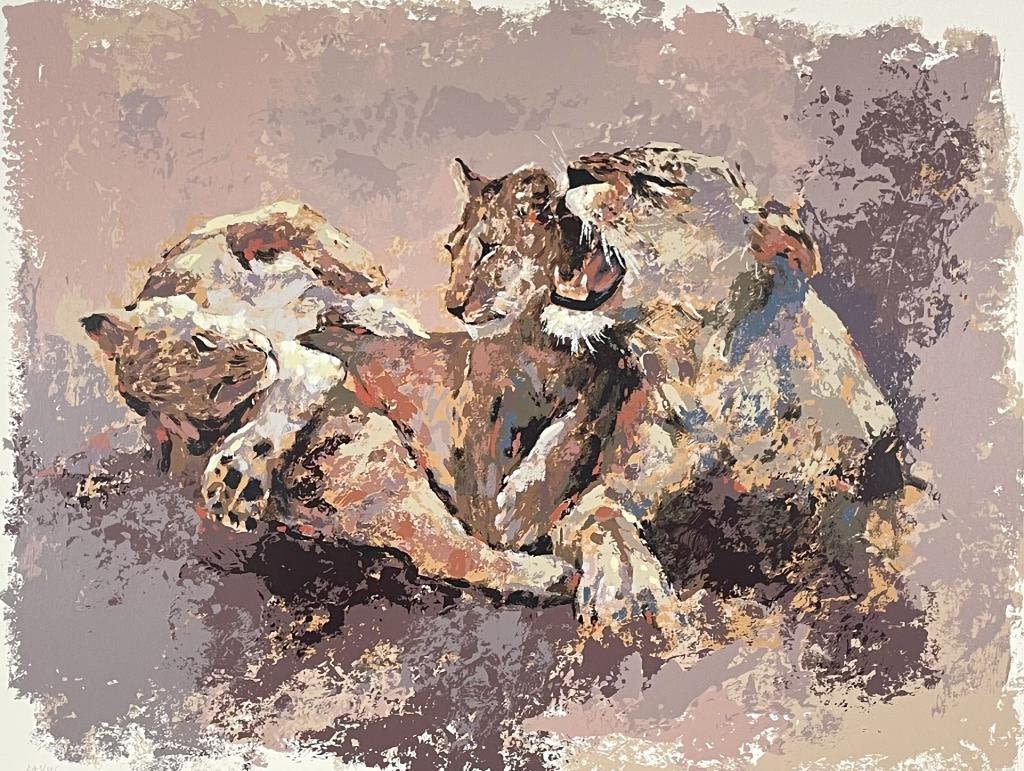 Appraisal: Mark King Lioness Cubs Serigraph Hand signed Good condition Sheet