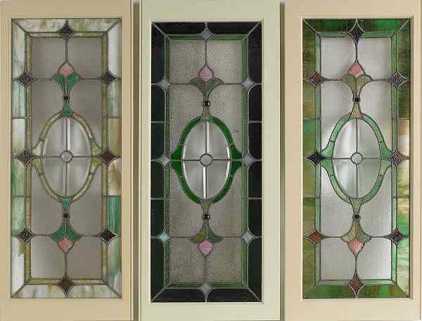 Appraisal: Three stained glass windows th c x