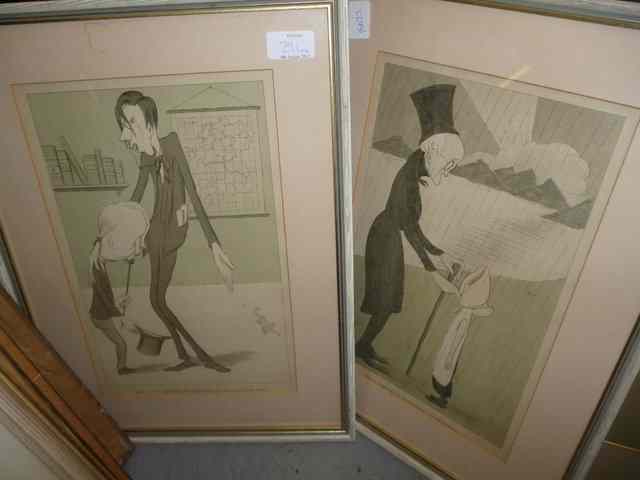 Appraisal: A GROUP OF SIX CARICATURE PRINTS including three by Spy