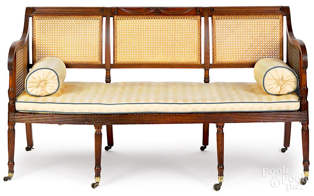 Appraisal: New York Federal mahogany settee Exclusive on Bidsquare New York