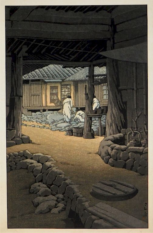 Appraisal: Hasui Kawase Chunum Temple Korea Woodblock Print Hasui Kawase Japan