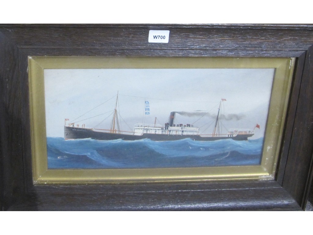 Appraisal: Gouache 'Sailor' picture 'SS Clan Chisholm' indistinctly signed