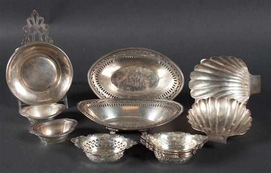 Appraisal: Assortment of American sterling silver table articles including pair of