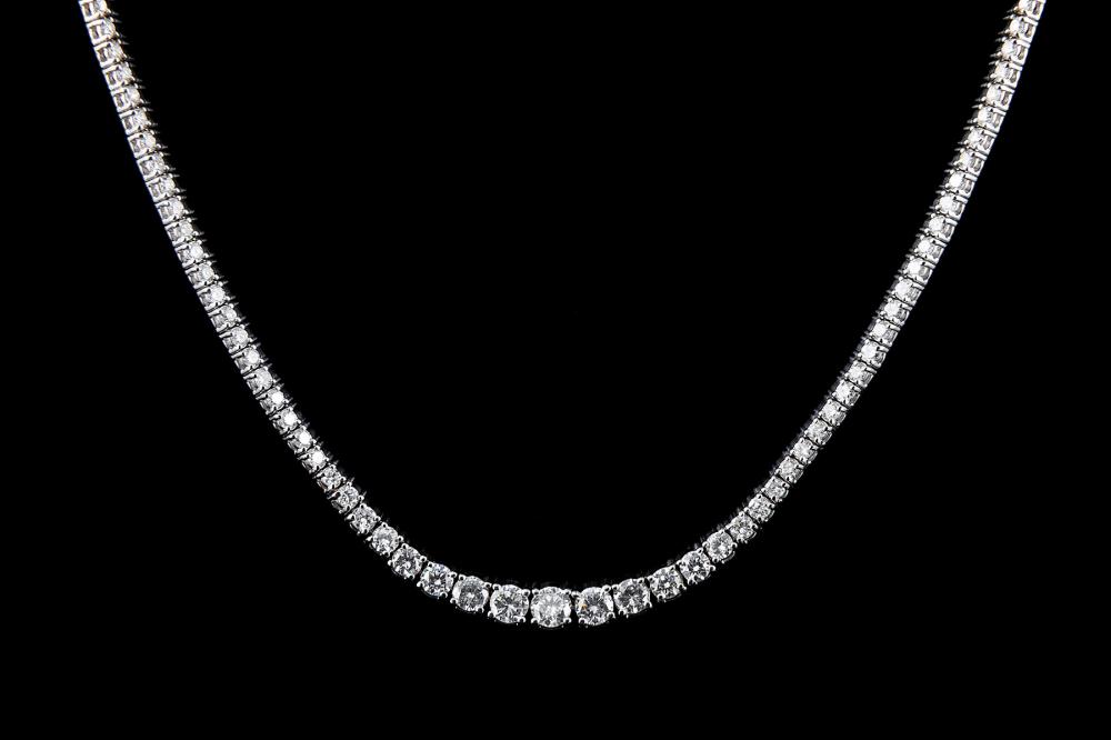 Appraisal: kt White Gold and Diamond Long Necklace diamonds totaling cts