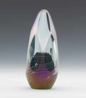 Appraisal: Chip Jones American Contemporary Faceted and blown glass sculpture Hand