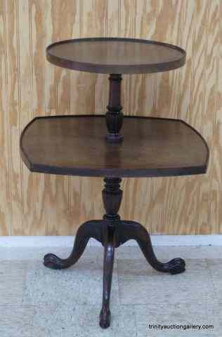 Appraisal: c Mahogany Tier Claw Foot Lamp TableIs a very nice