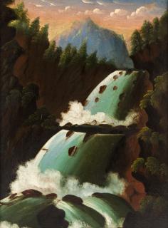 Appraisal: THOMAS CHAMBERS AMERICAN - Flume oil on canvas x cm