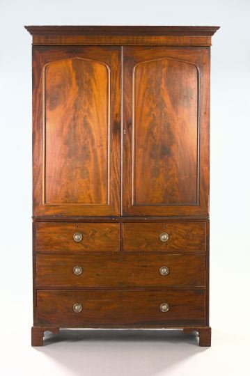 Appraisal: Good George III Mahogany Linen Press early th century the