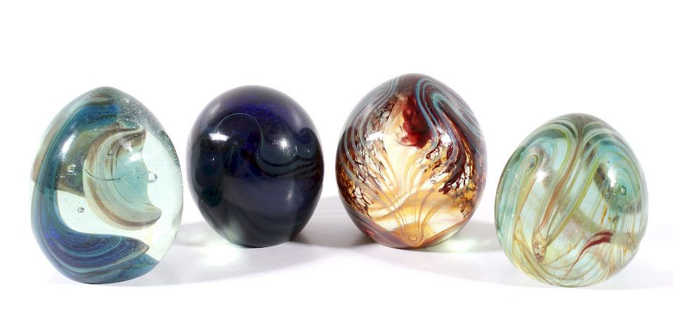 Appraisal: Collection of Polychrome Glass Art Paperweights Offered in this lot