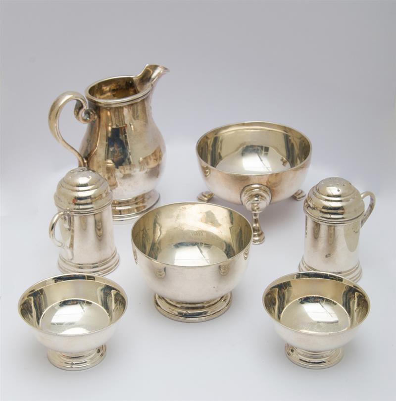 Appraisal: PAIR OF AMERICAN SILVER SMALL TANKARD-FORM SHAKERS AND A PAIR