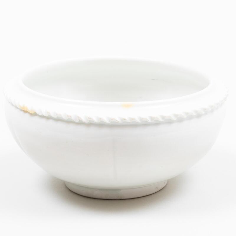 Appraisal: Chinese White Glazed Porcelain Bowl with a Scrolled Edge Unmarked