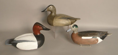 Appraisal: Three duck decoys late th c by William Goenne all