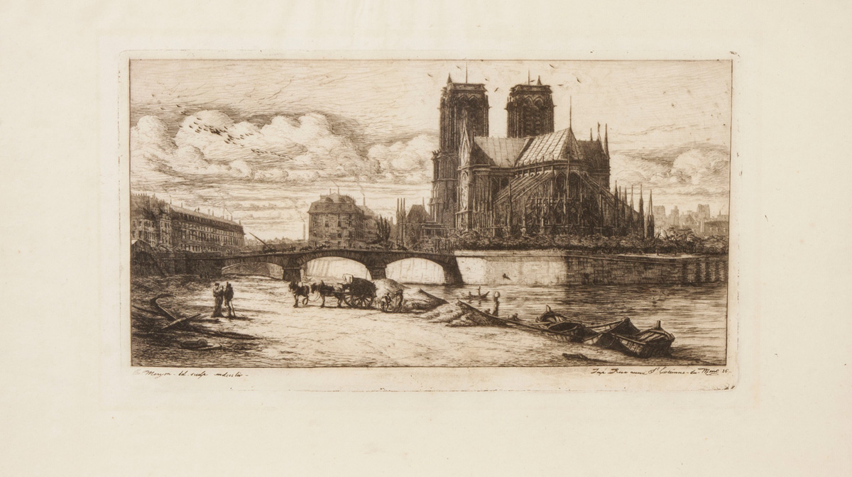 Appraisal: Charles Meryon French - L'Abside du Pont Notre-Dame-de-Paris Fine early