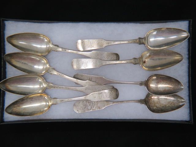 Appraisal: E Benjamin Co Coin Silver Tablespoons grams total