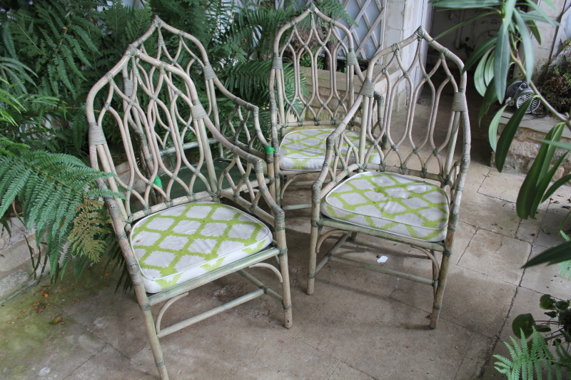 Appraisal: A set of four bamboo conservatory chairs in the Chinese