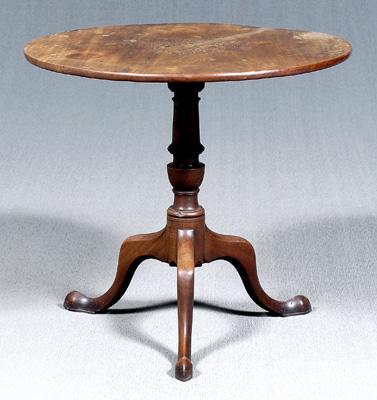 Appraisal: Chippendale tilt-top tea table mahogany throughout figured one-board top tilting