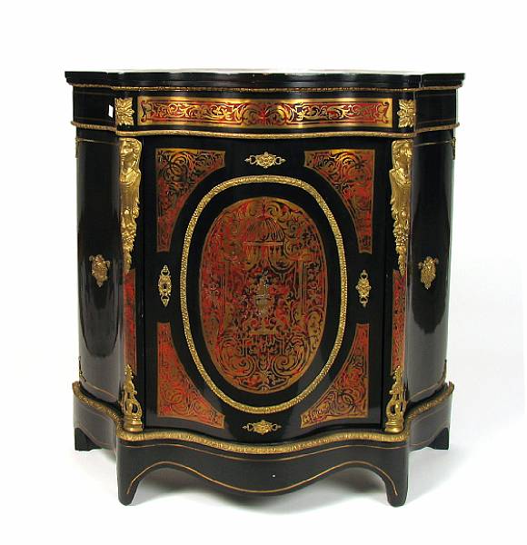 Appraisal: A Napoleon III gilt bronze mounted boulle decorated ebonized cabinet