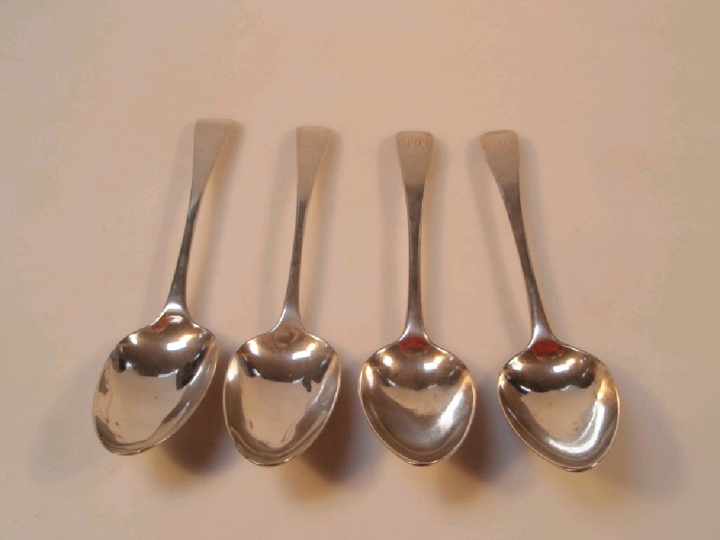 Appraisal: Two pairs of Georgian old English pattern tablespoons Newcastle and