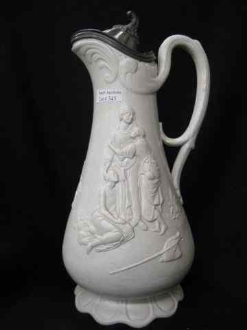 Appraisal: English Parian Jug Naomi and her daughters pewter top ''