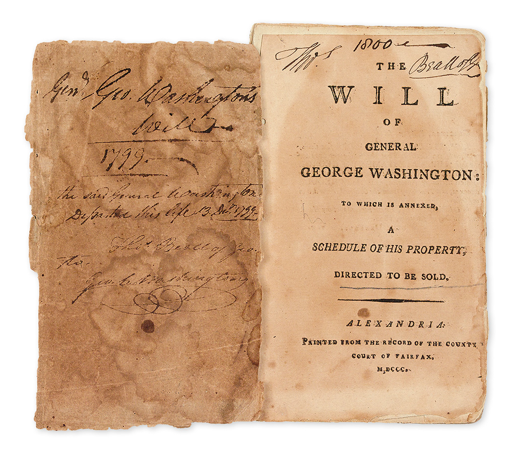 Appraisal: WASHINGTON FAMILY COPY WASHINGTON GEORGE The Will of General George