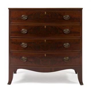 Appraisal: A Federal Style Mahogany Chest Baker mid th century of