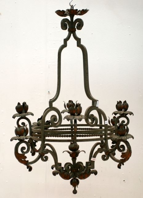 Appraisal: A Louis XV style wrought iron chandelier