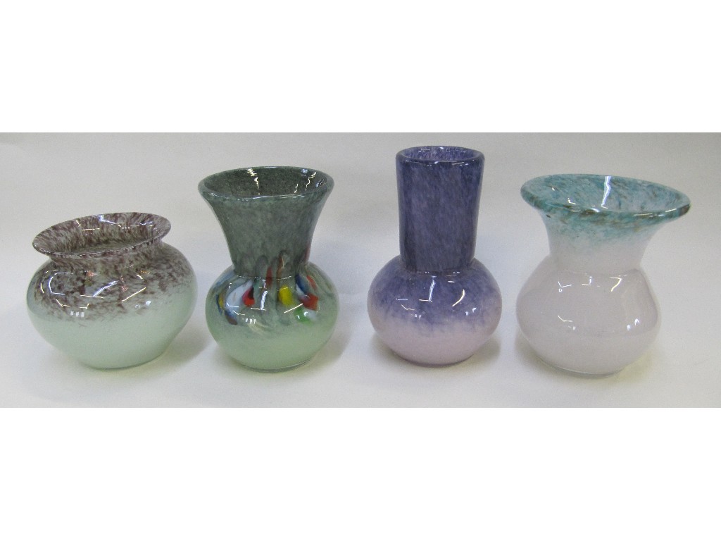 Appraisal: Fourteen pieces of Scottish glass to include Vasart baskets small