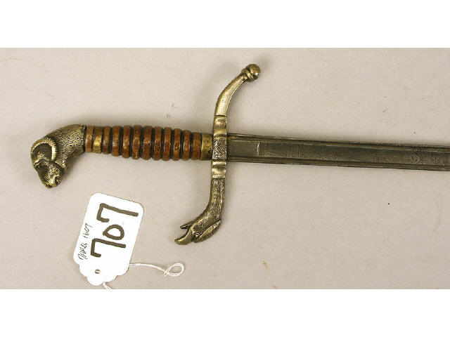 Appraisal: Mexican officer's sword with German blade with FDL import mark