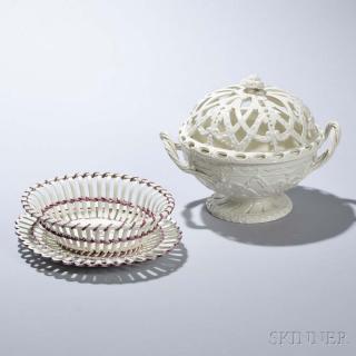 Appraisal: Two Wedgwood Queen's Ware Items England late th early th