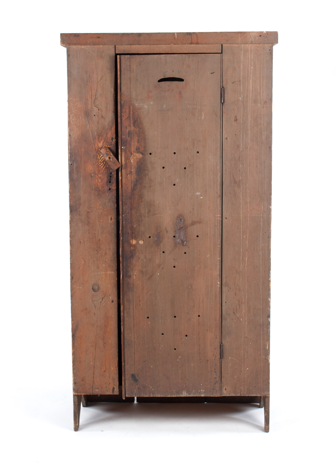 Appraisal: American vernacular painted pine pie safe late th century flat