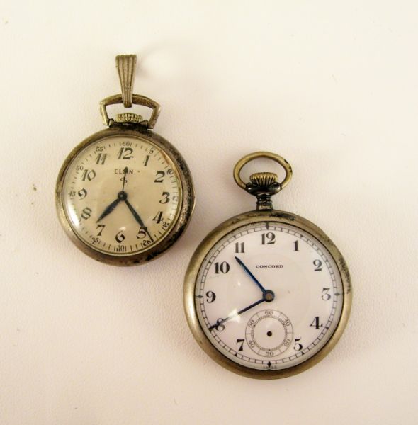 Appraisal: - Sterling Pocket Watches Includes Elgin ladies pocket watch jewels