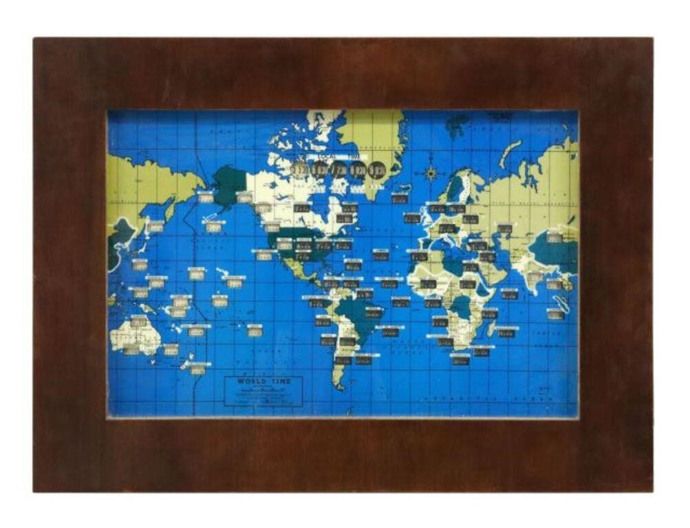 Appraisal: World time zone wall clock Howard Miller Clock Company mid