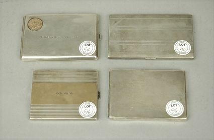 Appraisal: Group of Four Silver-Plated Cigarette Cases