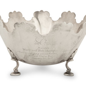 Appraisal: A Tiffany and Co Silver Monteith Style Footed Bowl Late