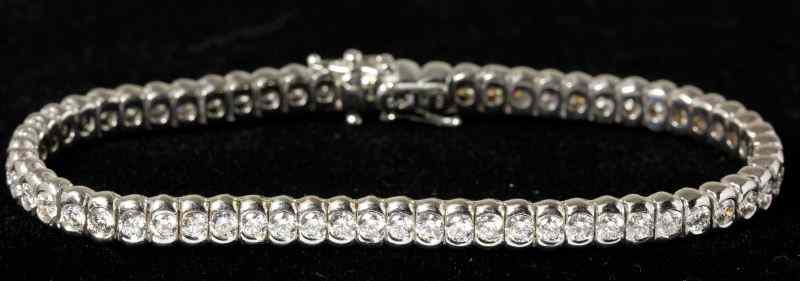 Appraisal: Diamond Line Braceletcomprised of full cut round diamonds approximately total