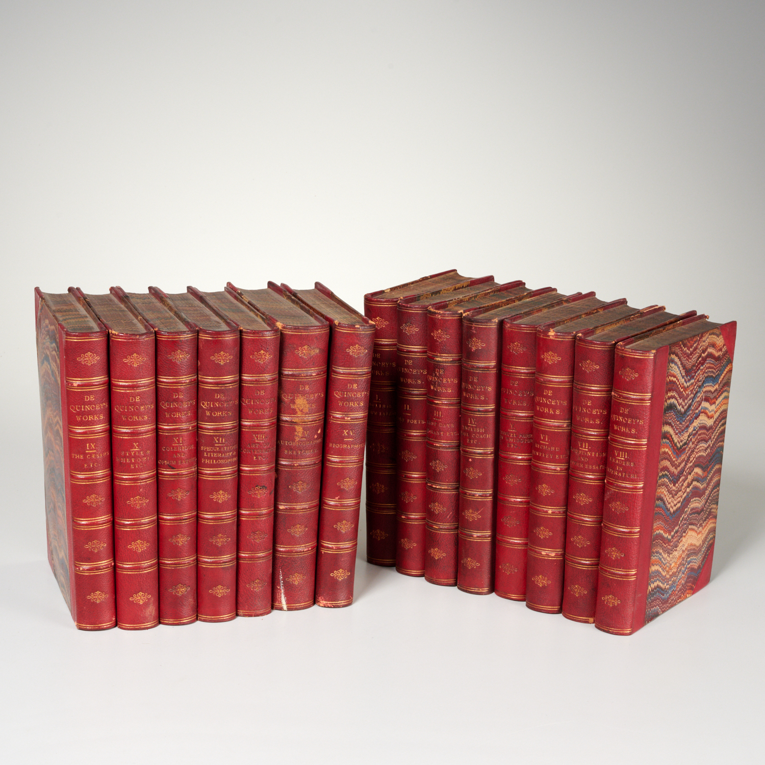 Appraisal: VOLS DE QUINCEY'S WORKS FINE LEATHER BINDING The Works of