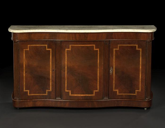 Appraisal: Victorian Mahogany and Marble-Top Credenza third quarter th century the