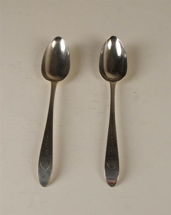 Appraisal: Two Irish Georgian Sterling Serving Spoons bearing Dublin date marks