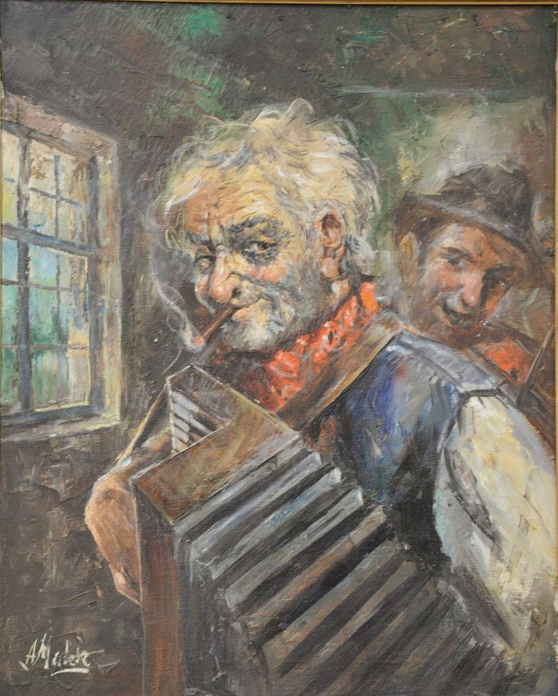 Appraisal: Americo Makk Hungarian American - The Musicians oil on canvas