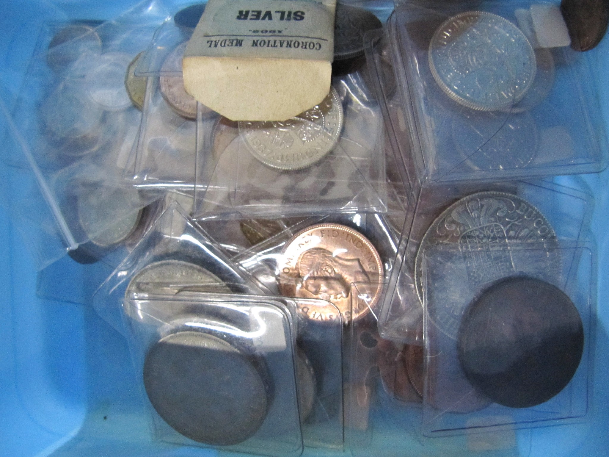 Appraisal: A boxed lot of coins including an Austrian Maria Theresa