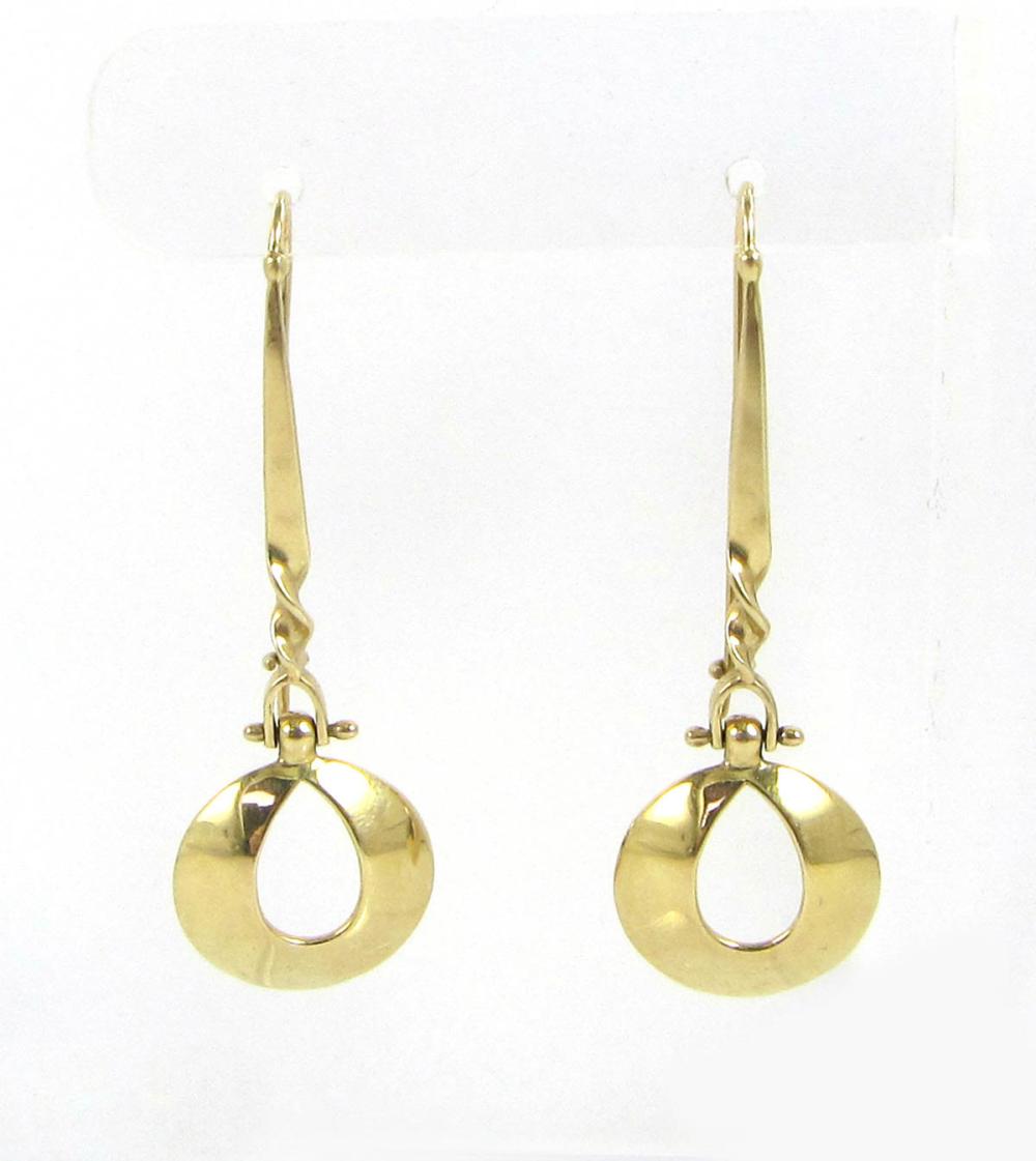 Appraisal: PAIR OF FOURTEEN KARAT GOLD DANGLE EARRINGS each measuring -